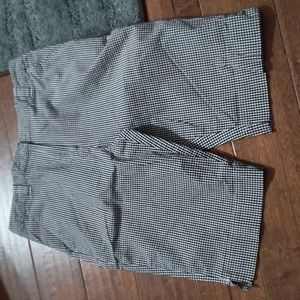 Kim Rogers black and white check long shorts